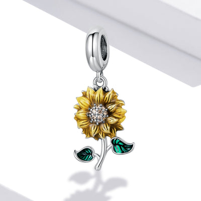 Vintage Sunflower Pendant Charm - The Silver Goose SA