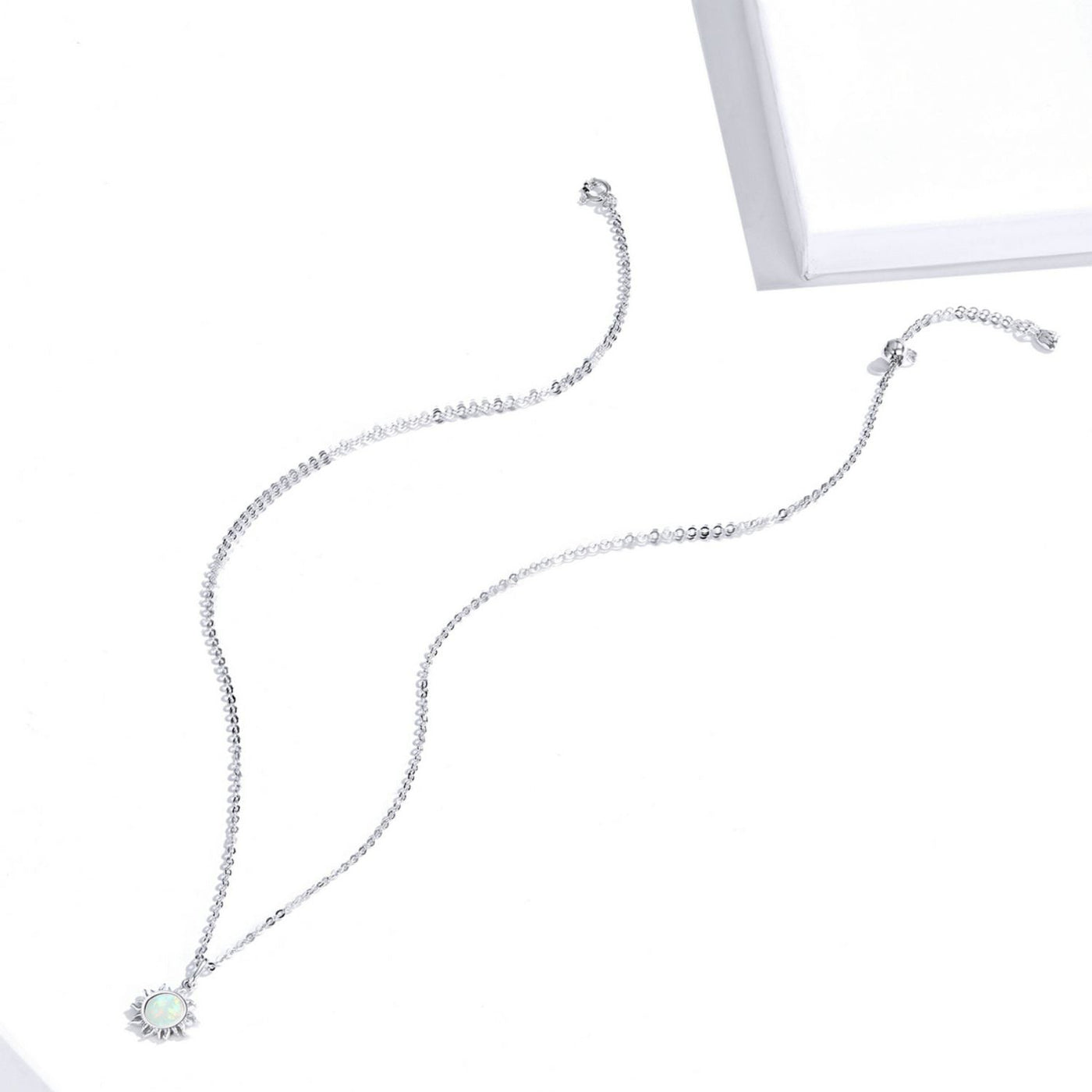 White Opal Sun Pendant Necklace - The Silver Goose SA
