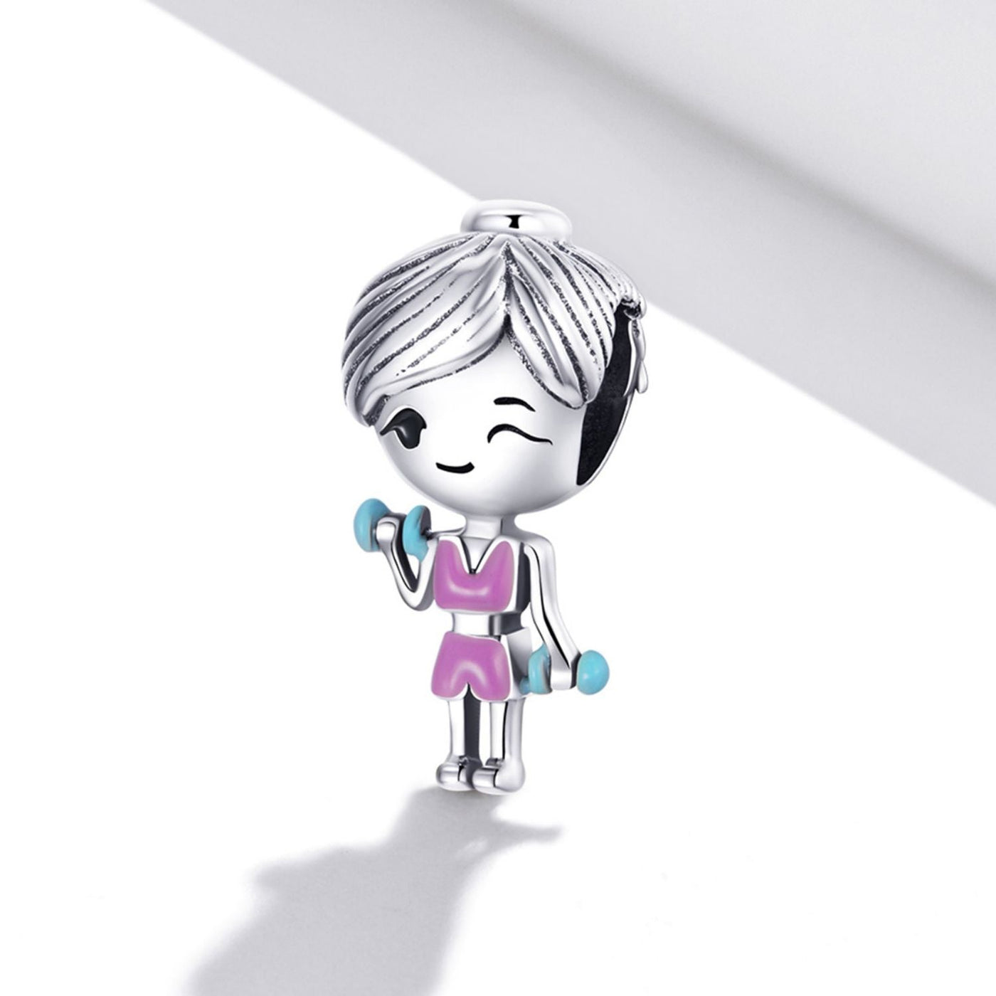 Workout Girl with Dumbbells Charm - The Silver Goose SA