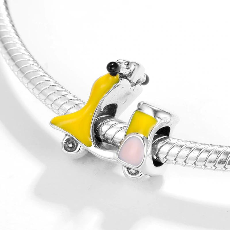 Yellow Scooter Charm - The Silver Goose SA